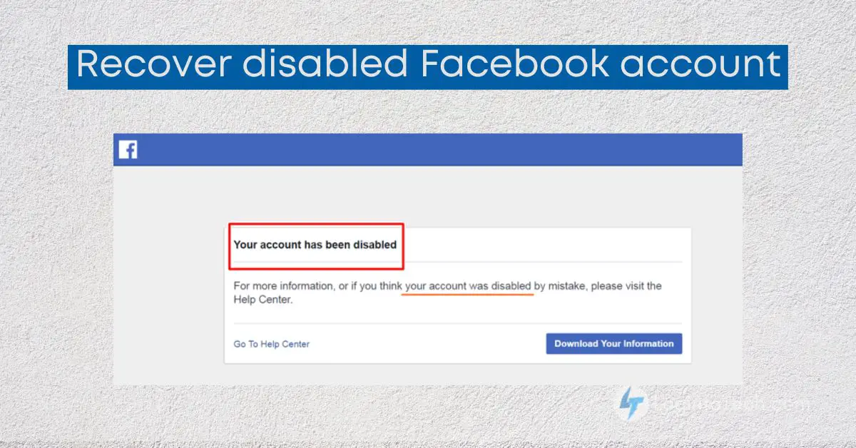 how to recover disabled Facebook account