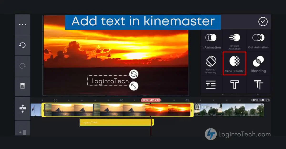 how to add text in kinemaster